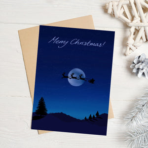 Santa's Sleigh Christmas Card